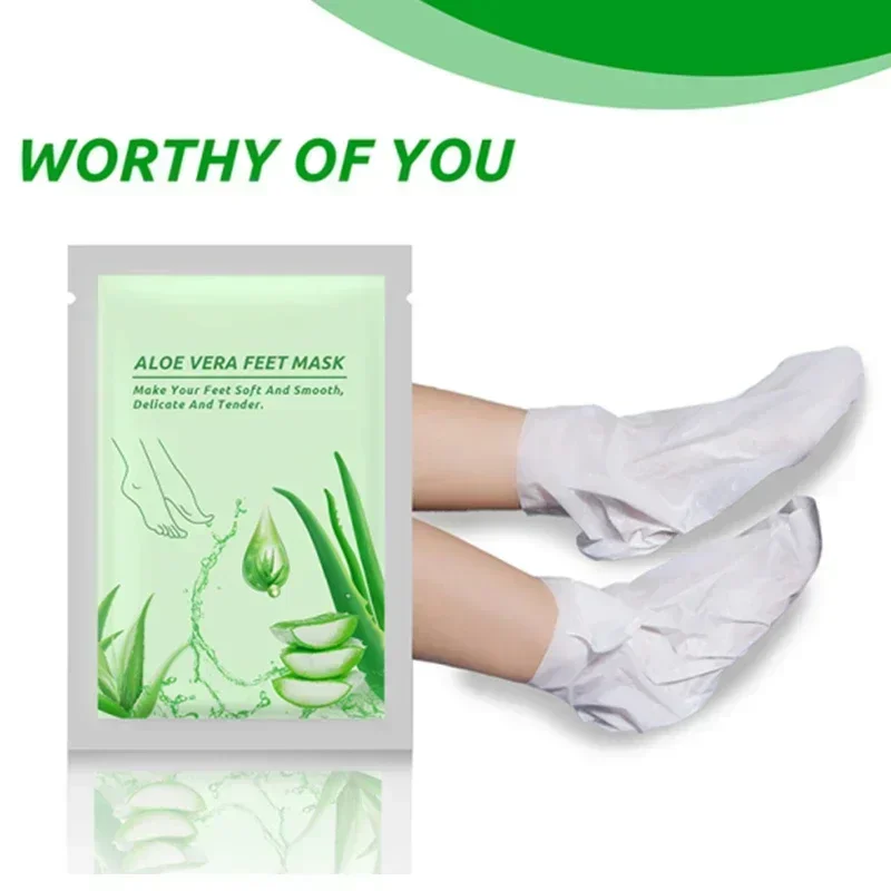 Aloe Vera Foot Mask Peeling For Legs Feet Mask Exfoliating Socks Scrub For Pedicure Anti Crack Heel Remove Skin Care Foot Patch