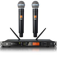 Professional 262ft Portable Microphone 2-Channel Handheld UHF Wireless Microphone System