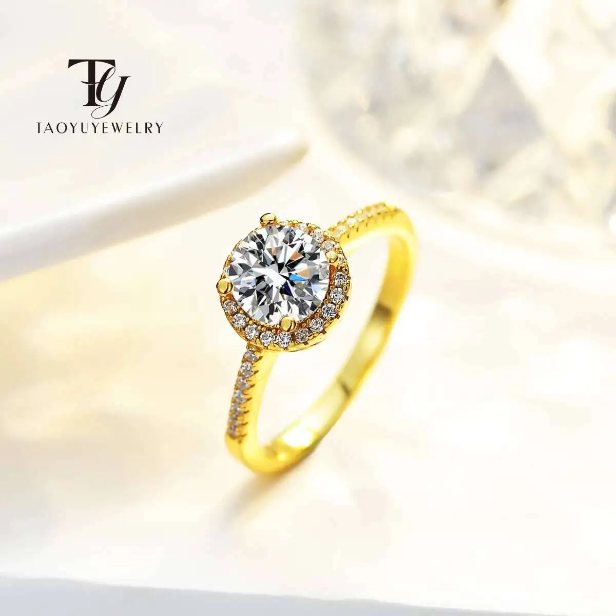 

1CT 6.5mm Moissanite D/VVS1 Rings For Women Solid 925 Sterling Silver With Certificate Solitaire 4 Claws Ring For Engagement