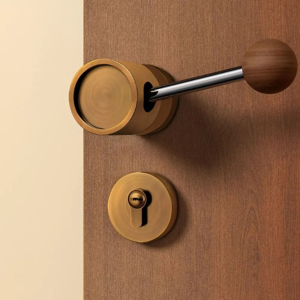 

Черный орех, магнитный бесшумный замок, внутренний замок, креативный дизайн, винтажный дверной замок, антиблокировочный, бесшумный, защитная дверная планка для конфиденциальности