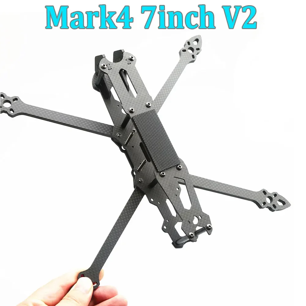

Mark4 V2 Mark 4 7 дюймов, 295 мм, толщина руки 6 мм, 3K, полная рама из углеродного волокна для 7-дюймового гоночного квадрокоптера FPV, комплект рамы для фристайла