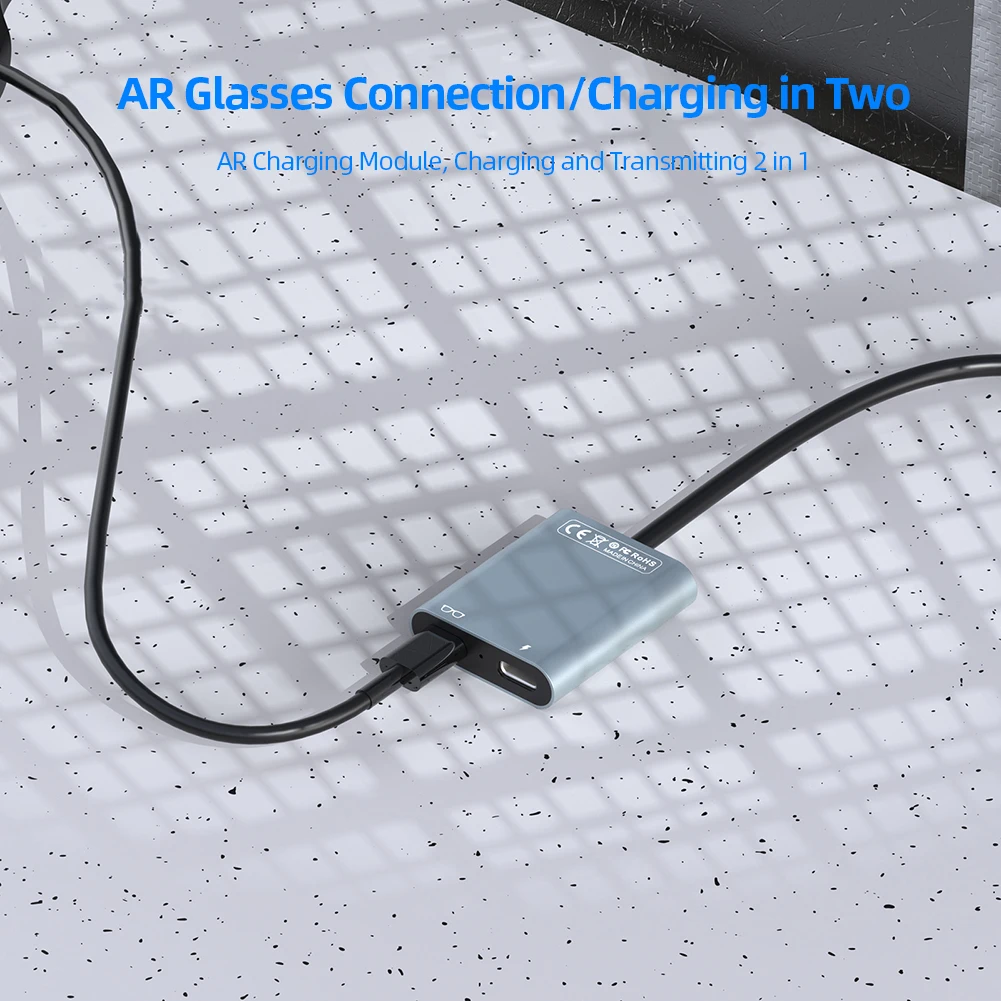 2 in 1 USB C Docking Station PD100W&Data Transfer USB C Dongle 10Gbps Type-c Adapter for AR Glasses Phone Tablet Laptop PC