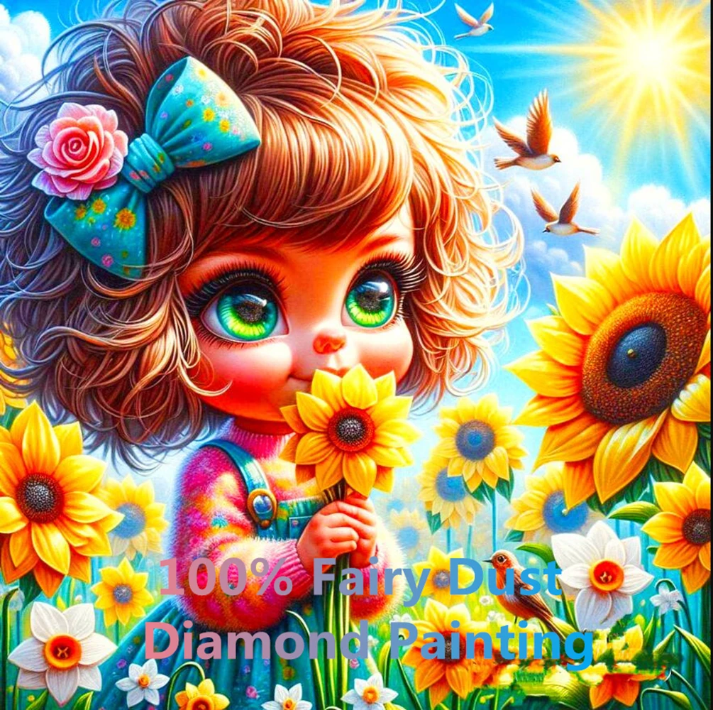 

Cartoons 100% Full Square Fairy Dust Stones Carystal,Diamond Painting with Rhinestones, Cross Stitch,Mosaic Embroidery,AB Drills