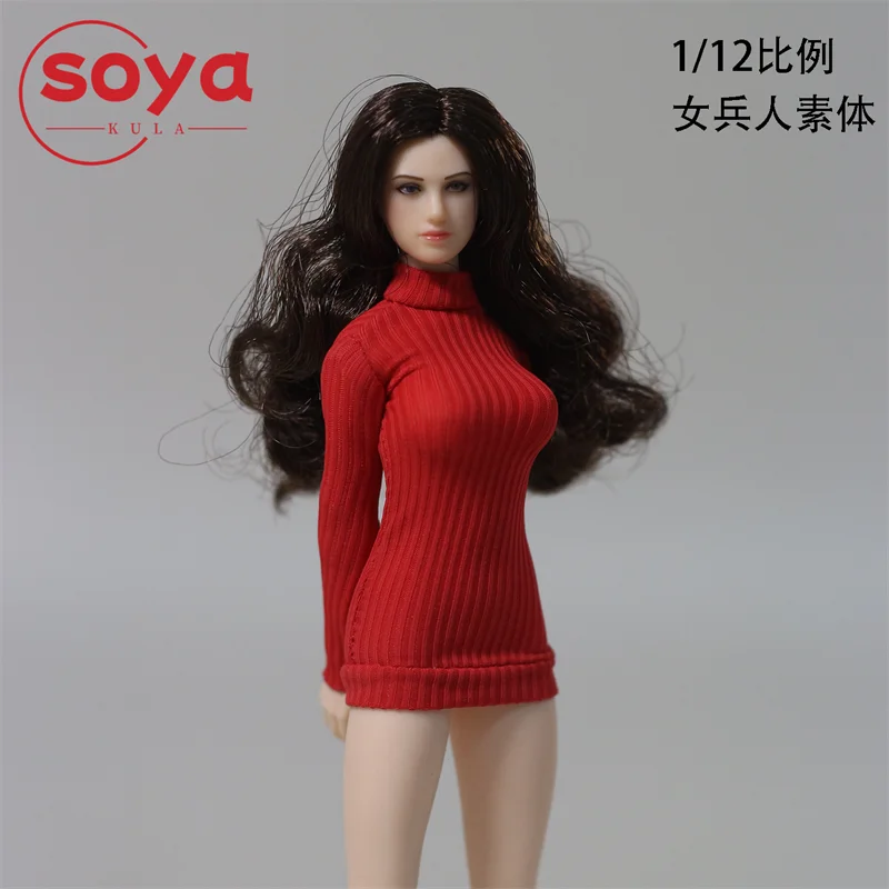 JZ809 1/12 échelle col haut manches longues pull vêtements modèle adapté 6 ''femme soldat figurine corps poupées