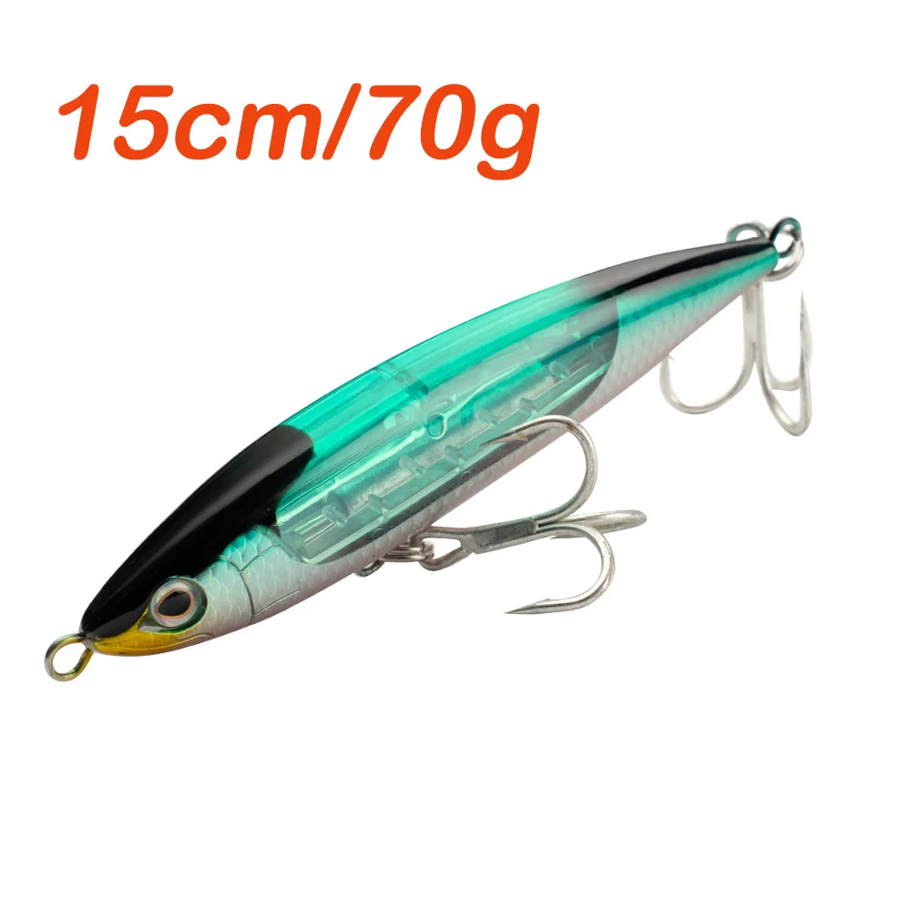JOHNCOO 15cm 17cm Topwater Bleistift Hund Walker Angeln Lockt Künstliche Harten Köder Schwimm Trolling Salzwasser Thunfisch Lockt große spiel