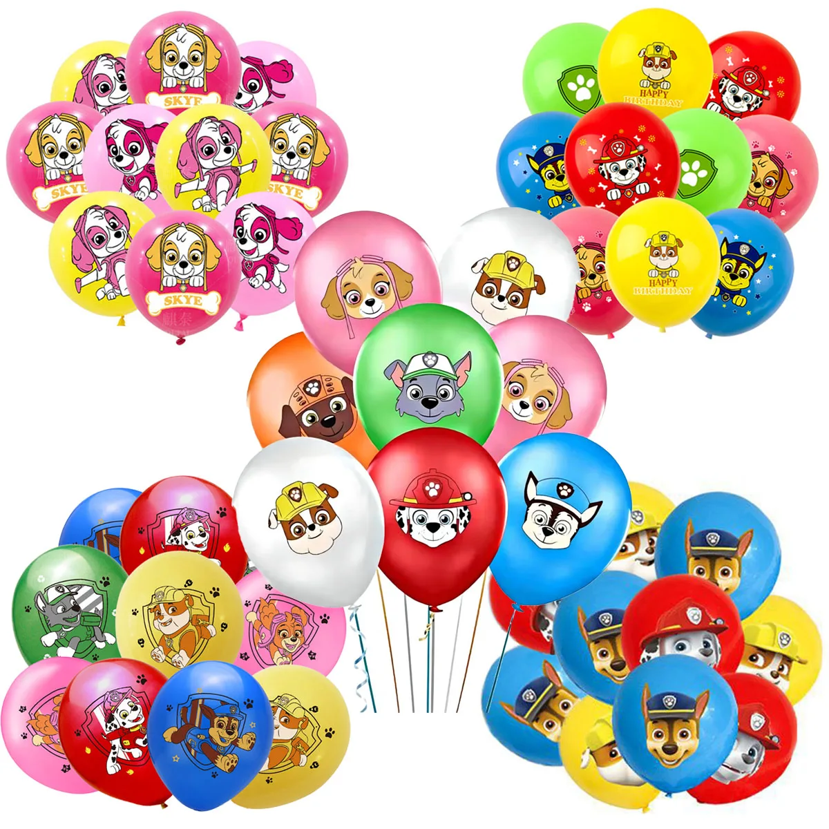 10/12pcs Paw Patrol Latex Balloon Children\'s Party Supplies Party Cute Cartoon Balloons for Birthday Party Decorations