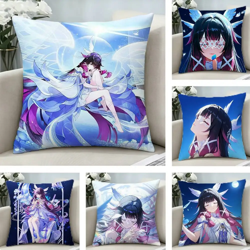 

CUTE C-Columbina G-Genshin Pillow Case Pattern Printed Pillowcase For Living Room Sofa Cushion Cover