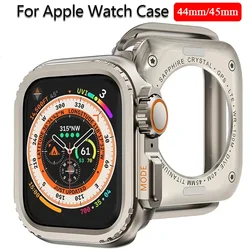 Metal Bumper Case For Apple Watch 45mm 44mm Protector Full Frame Cover For iWatch Series 9 8 7 6 5 4 SE Change To Ultra 2 49mm