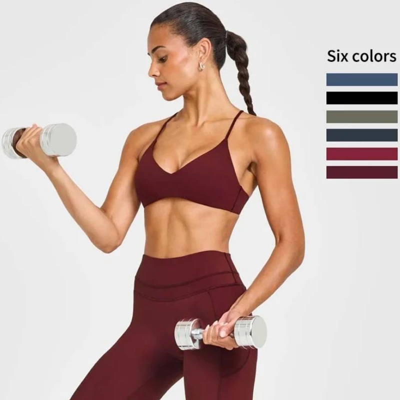 Women Sexy Fitness Yoga Bras Race Back Sports Bras Nylon Top Women Bra Breathable Underwear for Women Gym Yoga Bras Solid Color
