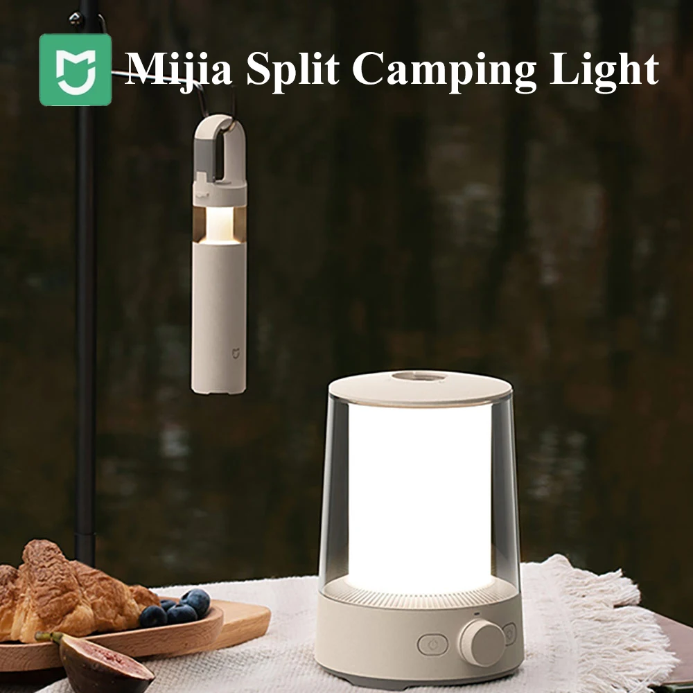 

Mijia Split Camping Lights Flashlight 2in1 Rechargeable IP54 Ambient Light Smart Desk Lamp Dimming Waterproof Works Mihome App