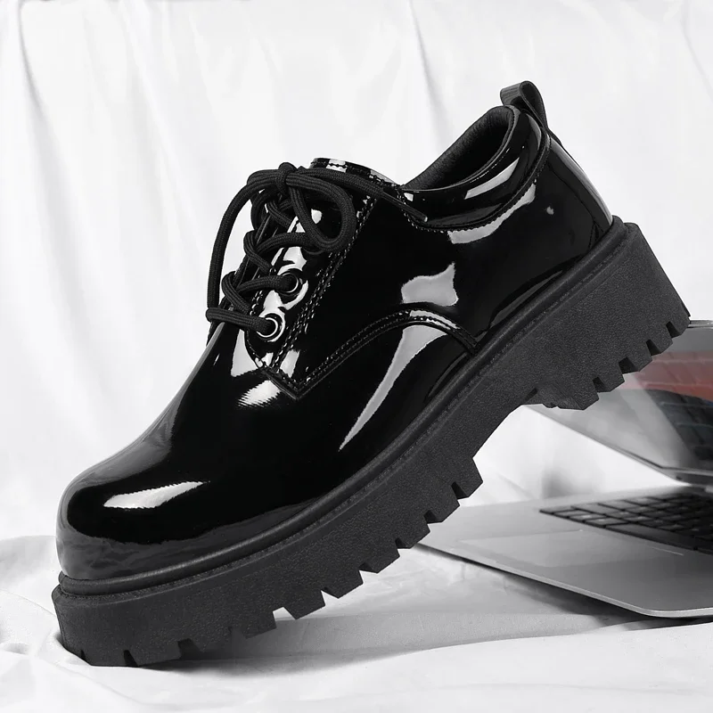 

2025 г., повседневная кожаная обувь для пар, четырехсезонная удобная противоскользящая обувь на толстой подошве, мужская и женская рабочая обувь, туфли на шнуровке