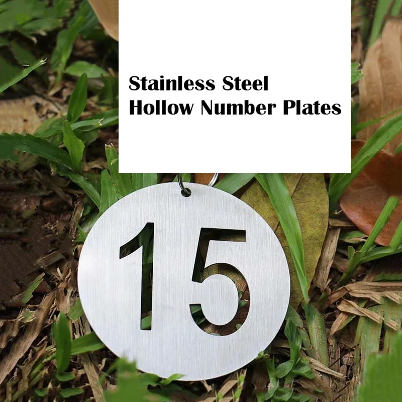 

10 PCS Stainless Steel Numbers Plates Round Labels Mark Sign Classification Tags Metal Pendant Item Marker 1-100 Signs For Keys