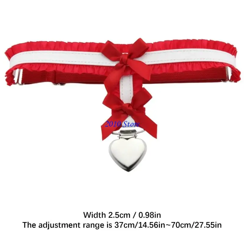 F3MF Punk Coxa Liga Cinto Elegante Renda Guarnição Bowknot Suspensório Cinto Para Mulheres Adolescentes