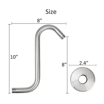 S型淋浴臂標準高位淋浴噴頭延長管淋浴臂延長器壁掛式浴室配件 10 最佳銷售 淋浴臂 - №5