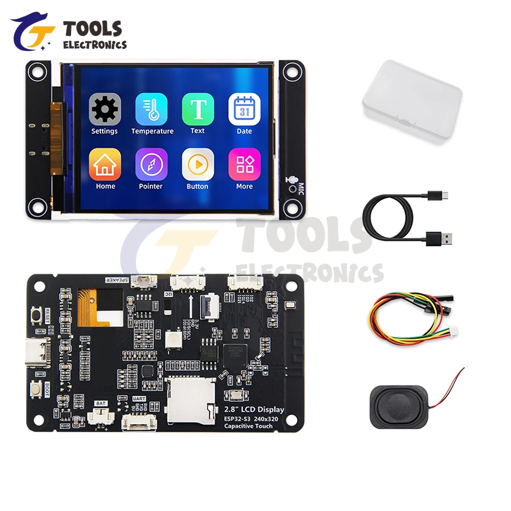 ESP32-S3 Development Board 2.8-Inch TFT Touch Screen WiFi Bluetooth AI Display Module with Type-C Interface for Xiaozhi