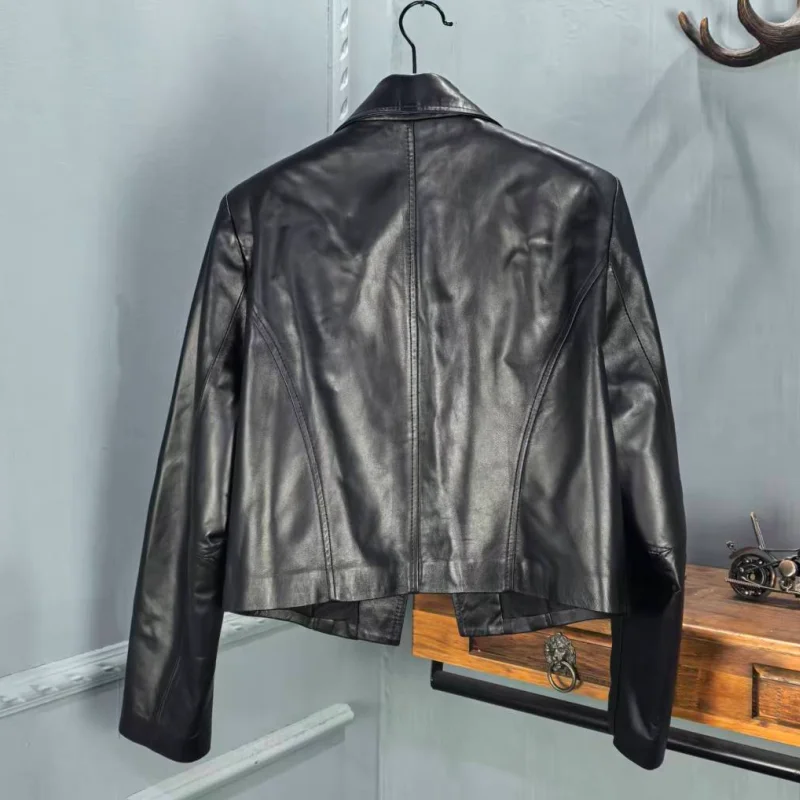 Faionable ort eepskin Leather Jaet Donna Coreana Sle Autunno Inverno Nuovo arrivo Versatile Quali Cappotto con chiusura a cerniera