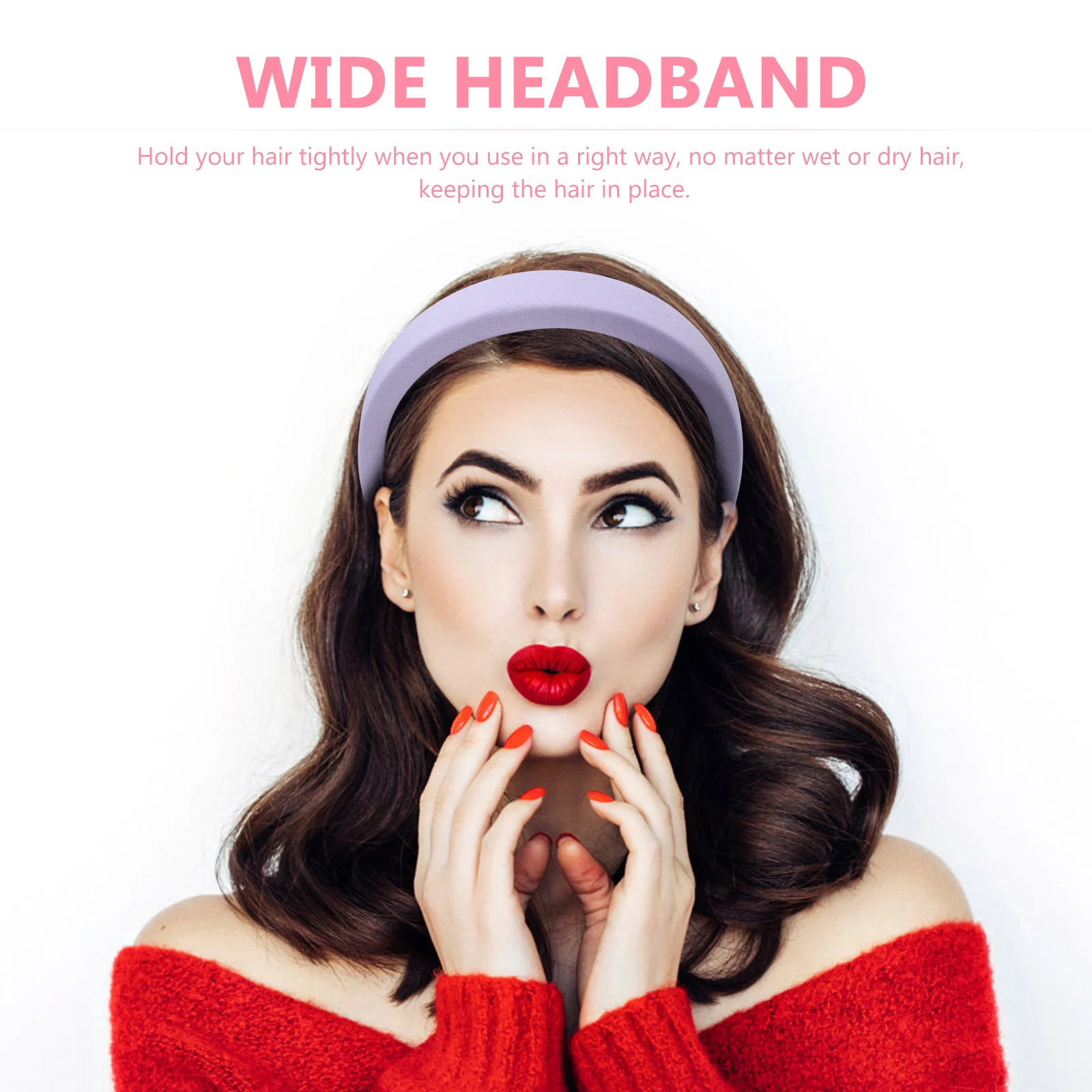 

1pc Wide Headband Pure Color Hairband For Women High-Quality Fabric Sponge Hair Accessories Yoga Workout Face Washing