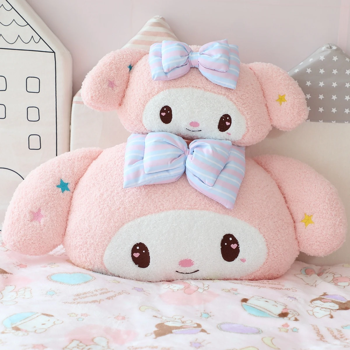 Lovely Kuromi My Melody Back Cushion For Cat Seat Cushion Headrest Stuffed Anime Cinnamoroll Throw Pillow Sofa Bed Home Deocr