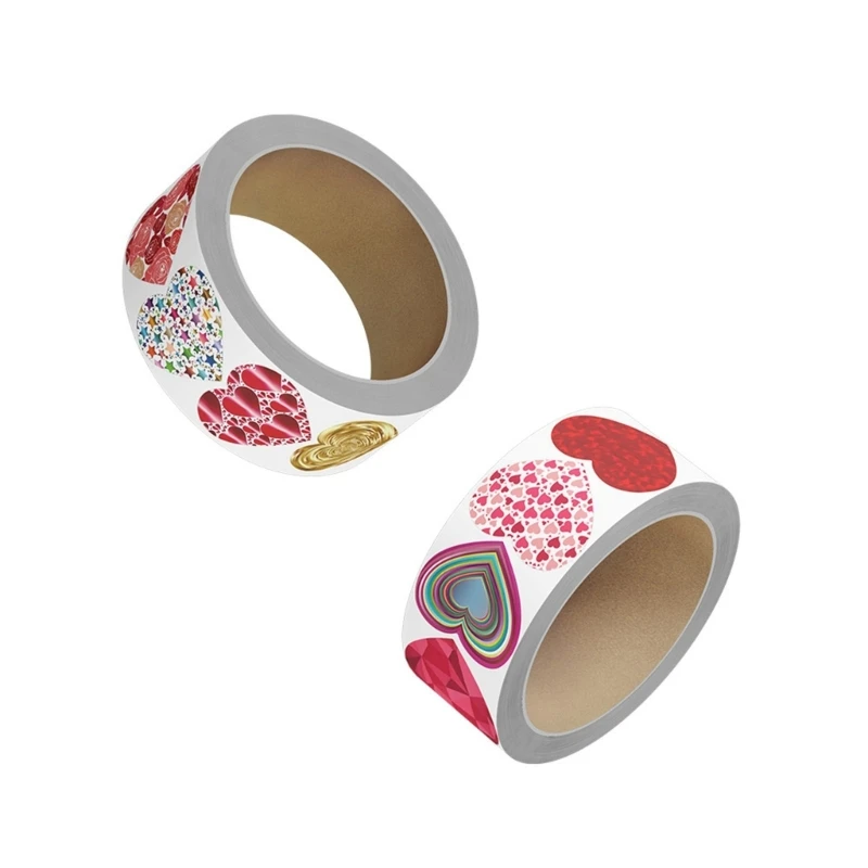 1 Roll Heart Shaped Sticker, 1inch Love Heart Labels for Valentine’s Day, Invitation, Envelopes, Crafting, Scrapbooking