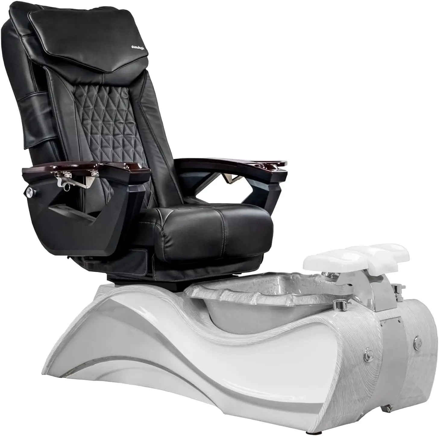 Fior Shiatsulogic Pedicure Chair 18-Lx With Discharge Pump Stylish Pedicure Tub With Pipe-Less Magnetic Jet, White/Grey Oak