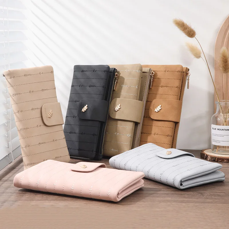 New Women's Wallets Print Long Wallet For Woman Simple Coin Purse Ladies Two Fold Wallet Female PU Leather Card Holder image 6