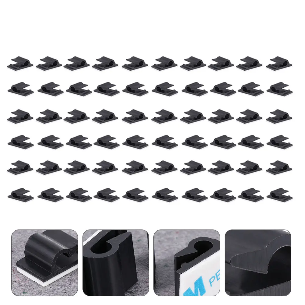 

120pcs Electric Wire Fixing Clamp Cable Clips ganizer Cord Holder Plastic Room Clamps Self Adhesive Desktop Car Cord Management
