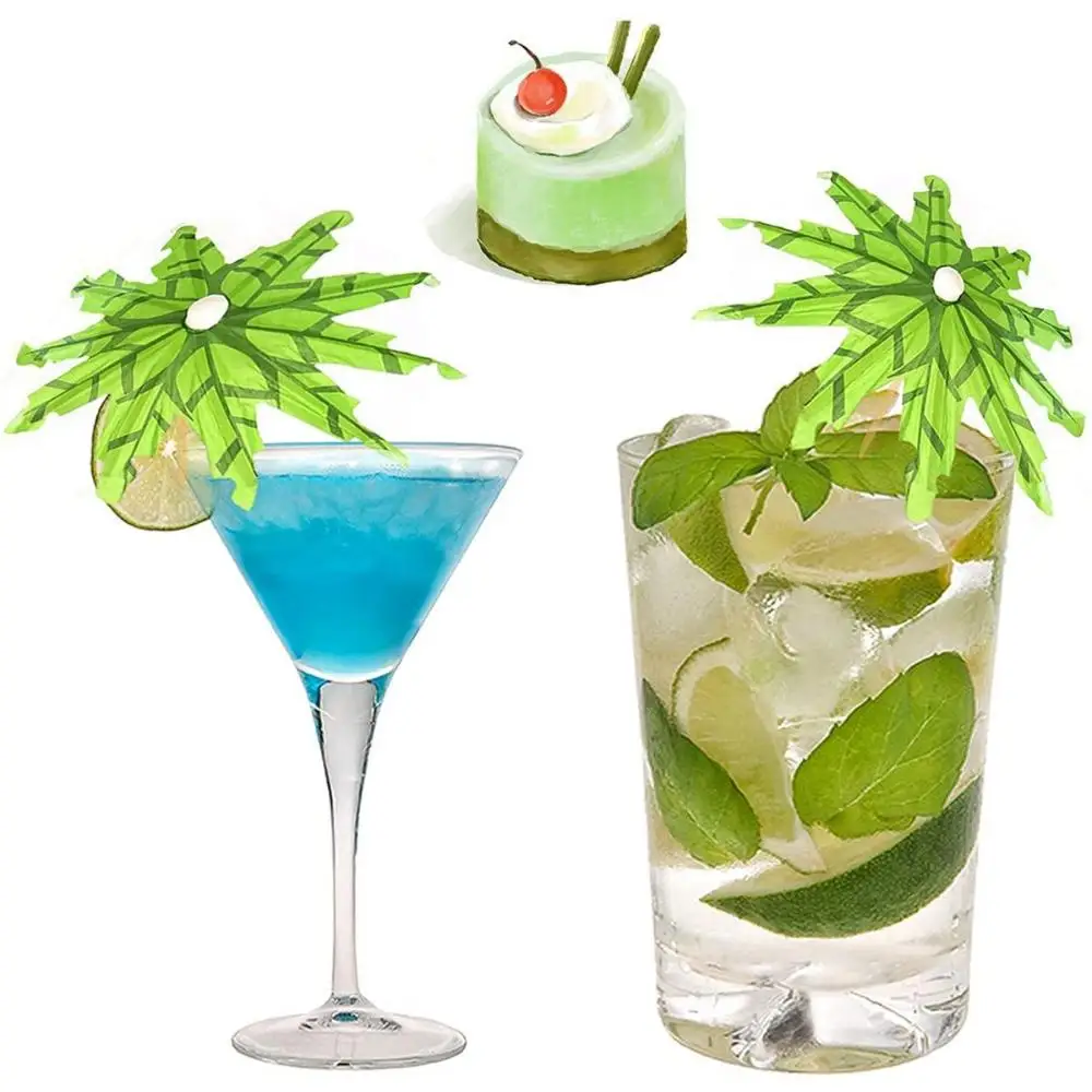 

Party Snacks Hawaii Disposable Eco-friendly Tropical Fancy Sticks Paper Umbrella Cocktail Skewer Appetizers Picks
