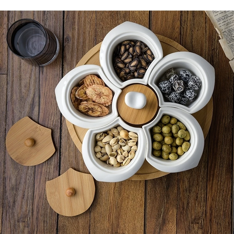 

Flower Type Ceramics Plate Flavor Small Dish Seasoning Food European Fruit Tableware White Desktop Storage