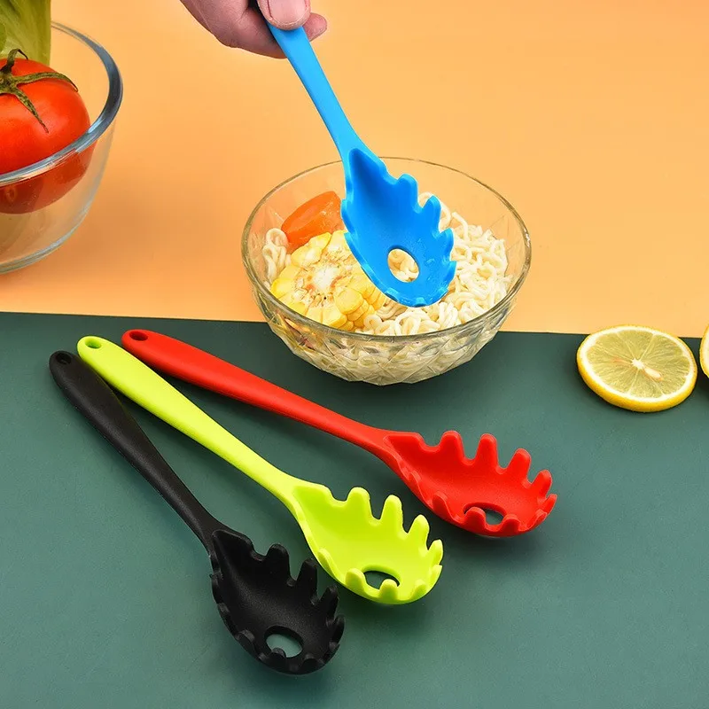Silikon Pasta Nudel Sieb Lange Griff Spaghetti Löffel Nudel Scoop Sieb Slot Löffel Nylon Ablauf Sieb Küche Gadget – Detail 2