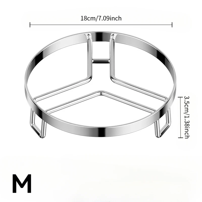 Stainless Steel Heat-Resistant Pot Stand with Stable Triangular Design for Home Kitchen, Steaming Rack, Water Separator for Wok