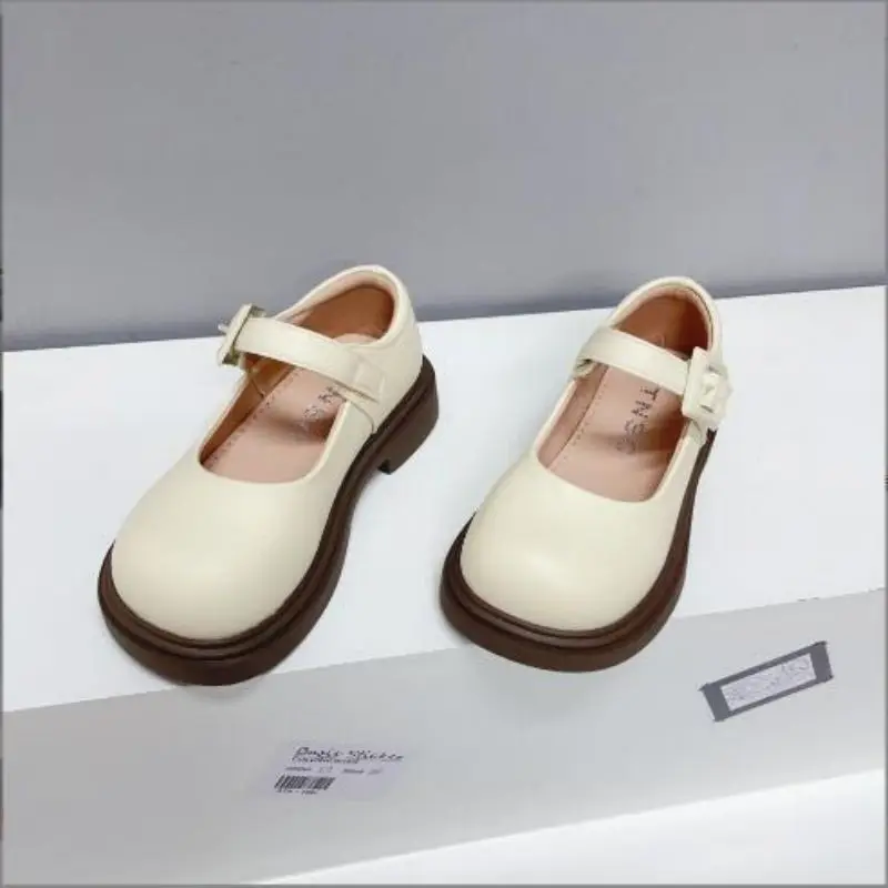 

2024 Autumn New Children's Shoes Girls' Soft Thick Sole Comfortable Princess Shoes Simple Fashion Girls' Leather Shoes 26-37