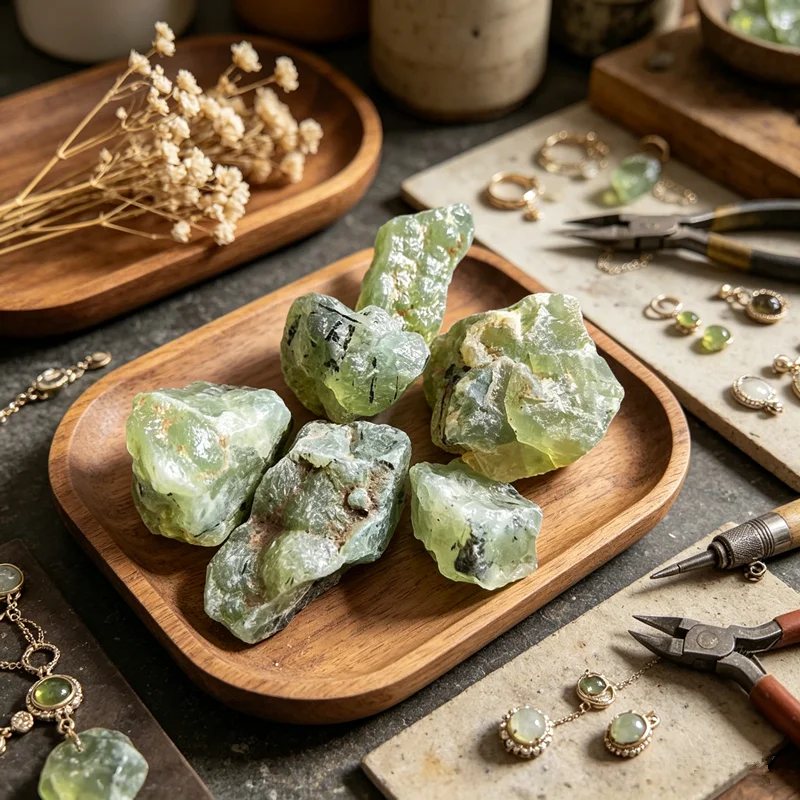 Natural Raw Prehnite Stone Rough Green Grape Quartz Crystal Healing Gemstone Mineral Specimen Home Decoration Stone