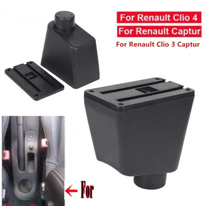 For Renault Clio 3 Captur Armrest Box Central Store Content For Renault Clio Armres Box With USB Interface Car Accessories LED