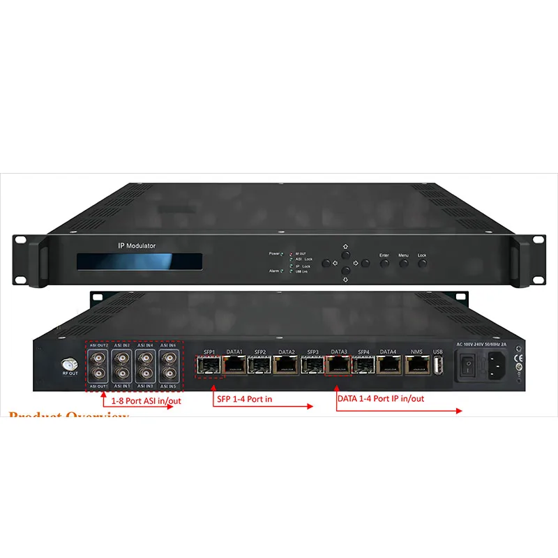 

DeXin NDS3308T-V2 8in1/16in1 ISDB-T/DVB-C/DVB-T/ATSC modulator Max 840 Mbps for each GE Input TV encoders