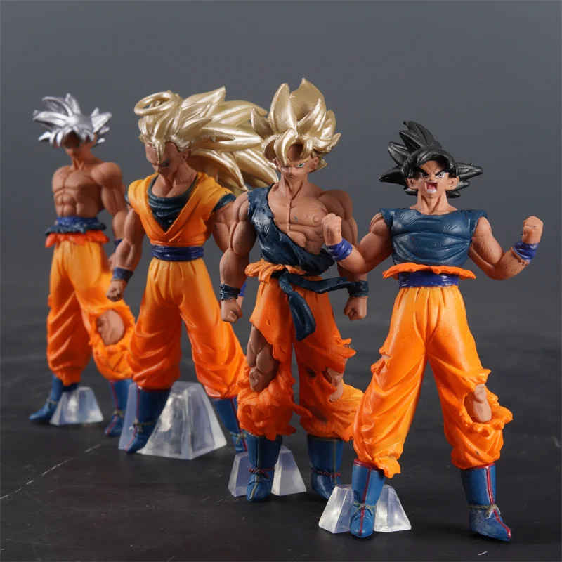 4 teile/satz Dragon Ball Son Goku Figur Super Saiyajin Goku Action-figuren Pvc Statue Sammlung Modell Spielzeug Geschenke – Detail 4