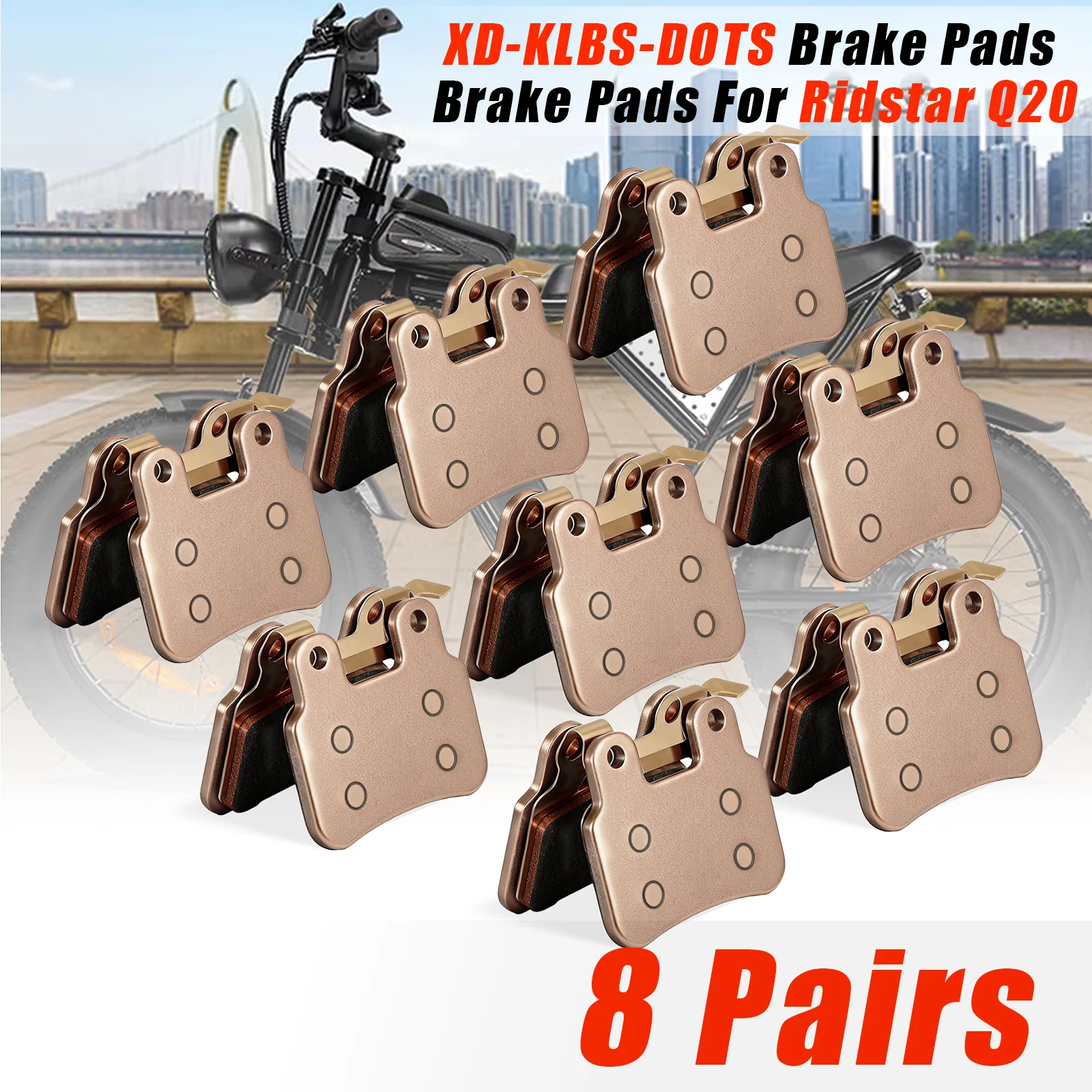 

Upgraded Ridstar Q20/Q20Pro Brake Pads 2/4/8Pairs for XD-KLBS-DOT4 Brakes, Fit H26Pro/EKX X2/X21/YOLIN E-Bike Replacement Pads