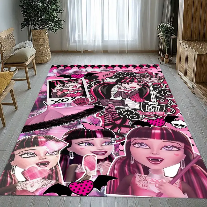 Draculaura Monster High Cartoon Doll Non-Slip Large Area Rug for Living Room,Bedroom Playroom Carpet Mat for Sofa,Home Decor