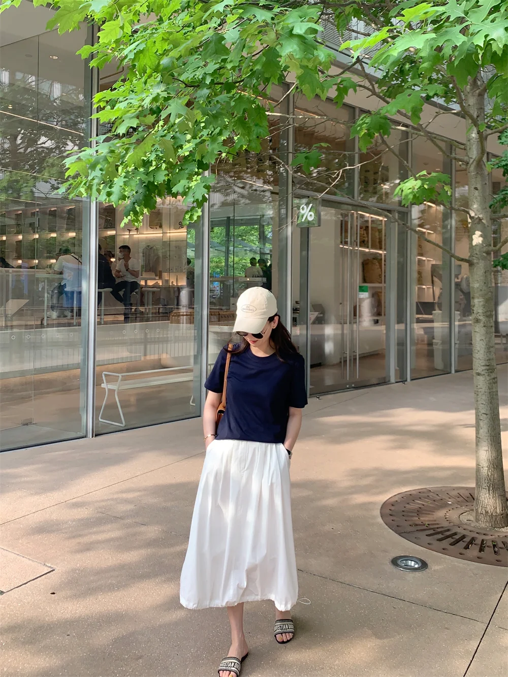 

by Spring Summer White Versatile f Skirt Casual Faion High Waist Fluffy Slimming Skirt Commute Sle Other Material