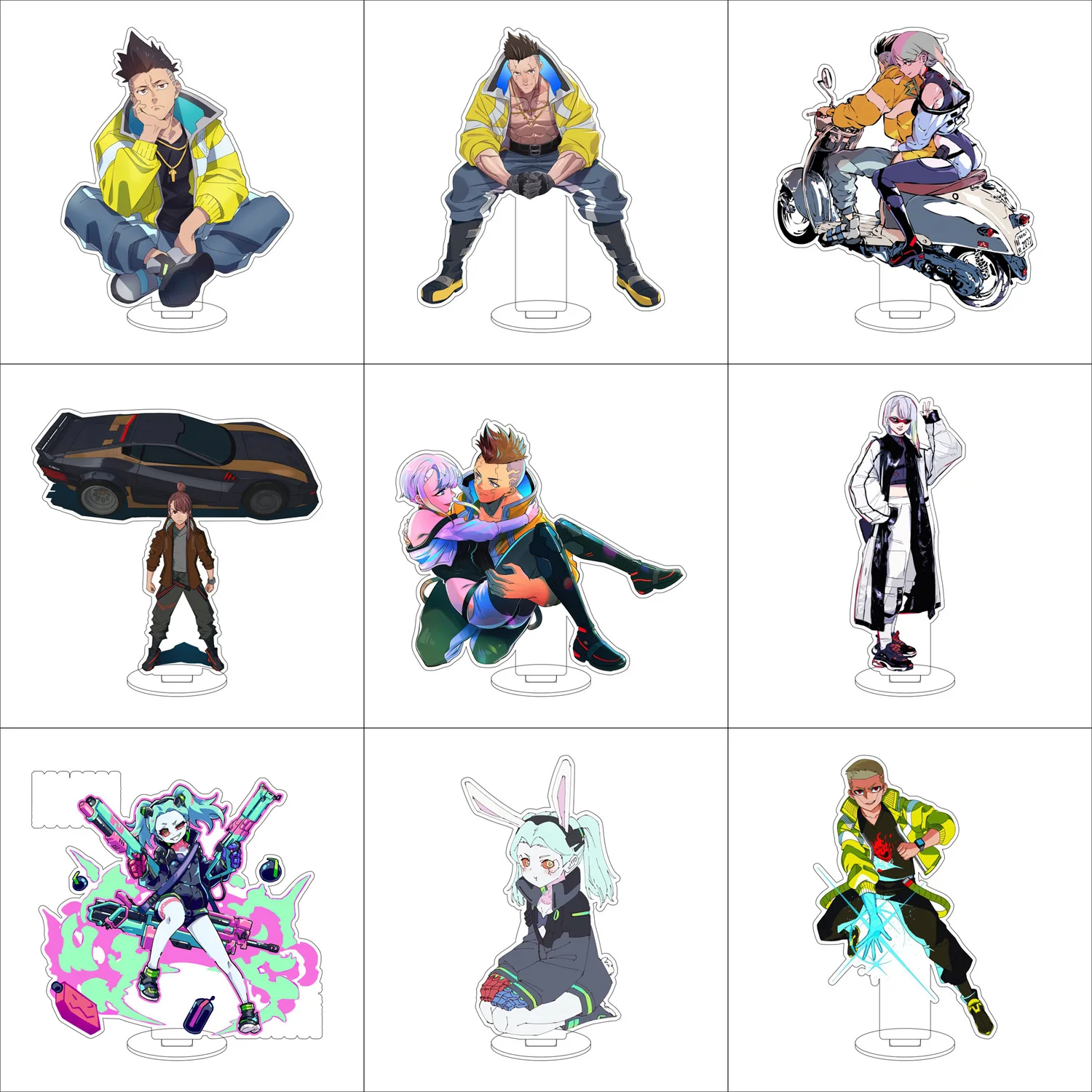 Anime Cyberpunk Acrylic Stand Ornaments David Martinez Rebecca Lucyna Kushinada kiwi Falco Dorio Figure Stand Halloween Gifts