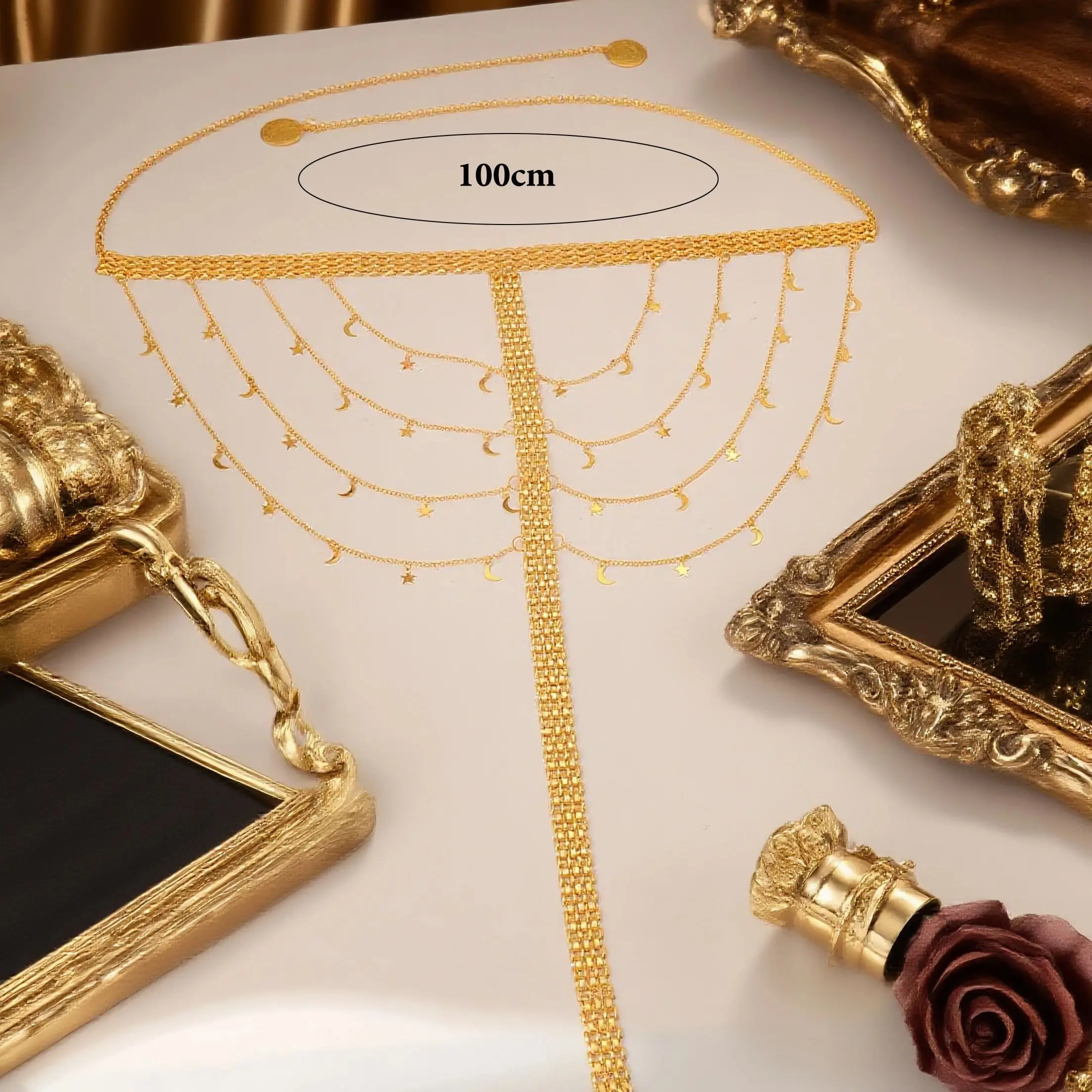 Gold Plated Turkish Kurdish Bridal Hair Jewelry Luxury Middle Eastern Arabic Wedding Headwear for Women