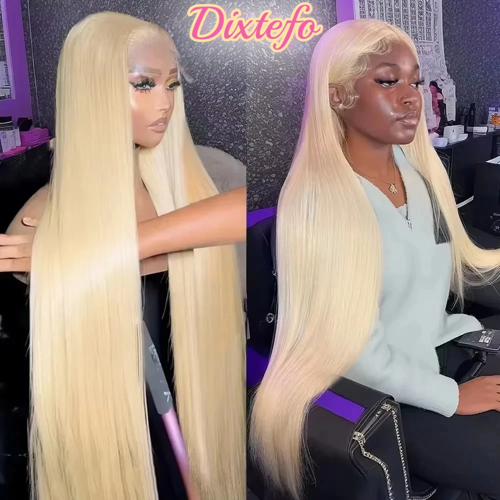 

36 дюймов 613 Цветные человеческие волосы 13x6 Hd Парик фронтальной части шнурка 200% Плотность Медовый блондин 13x4 Кость Прямой парик фронта шнурка для женщин