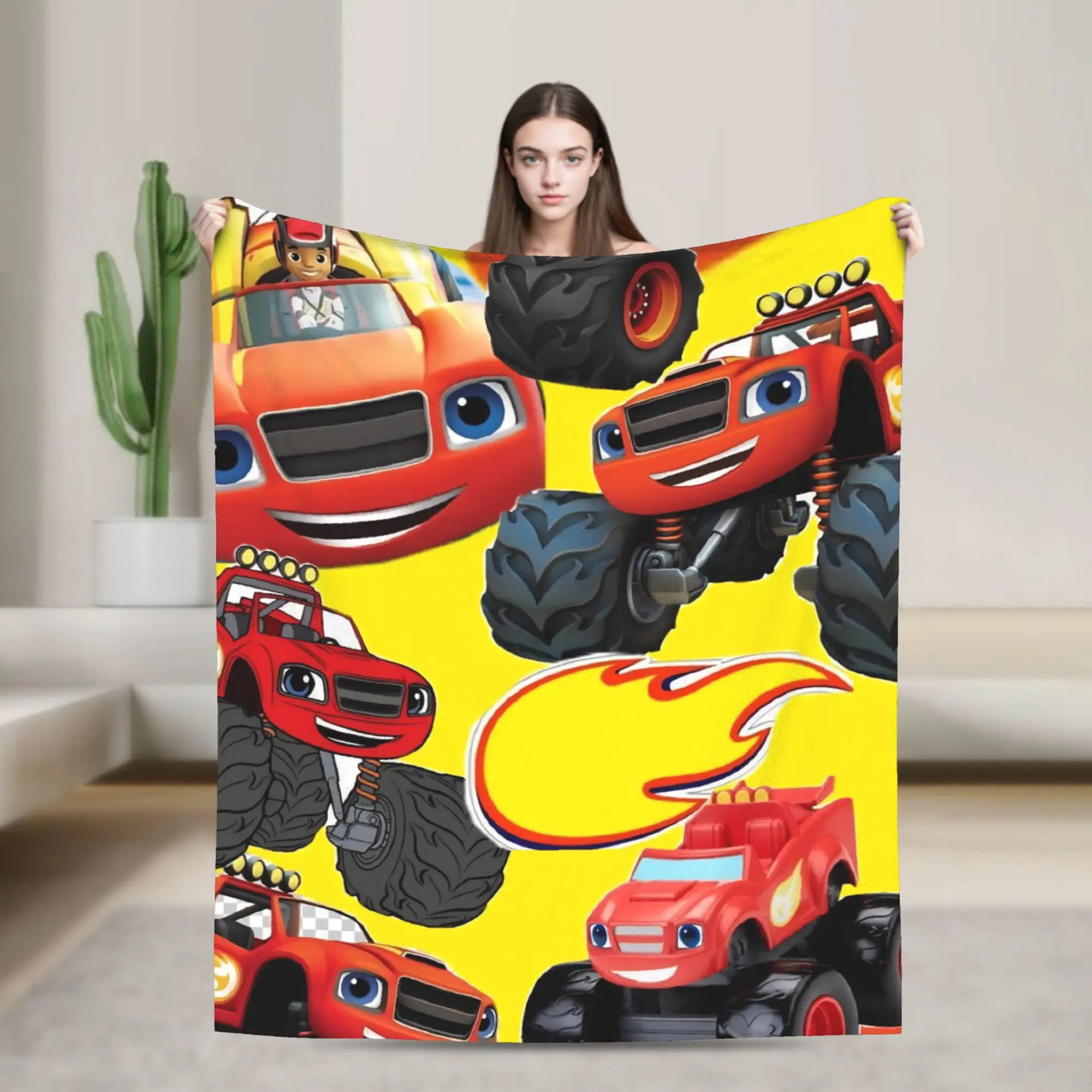 Blaze and the Monster Machines Gift Blanket For Men Women Super Soft Warm Throw Blankets for Living Room 50x60 Inches Multi-size