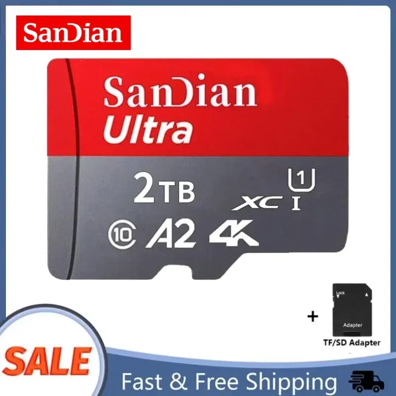 Tarjeta de memoria SD Sandian de 2TB, 512GB, Clase 10, 256GB, tarjeta Micro TF SD U3, tarjeta Flash MLC TF de alta velocidad de 128GB para teléfono Nintendo Switch