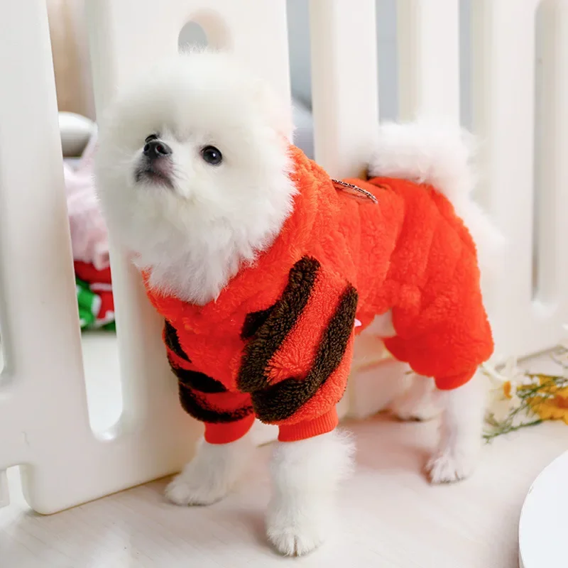 

Pet Supplies Small and Medium Dogs Dog Clothes Coral Fleece Thickened Four-Foot Transformation Dog Vest