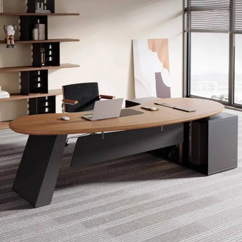 Nordic Style Office Desks Designer Aesthetic Corner Drawers Office Desks Black Modern Luxury Schreibtisch Work Station Table