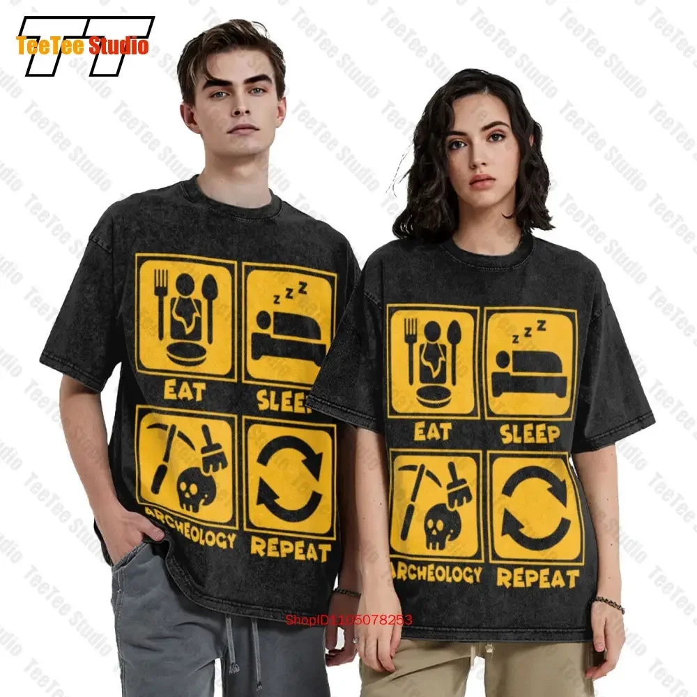 Archeology Eat Sleep Archaeology Repeat Vintage Oversized T-Shirt 2HAS