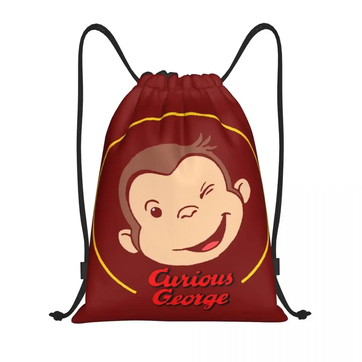 

Custom Curious George Manga Monkey Face Drawstring Bags Women Men Lightweight Sports Gym Storage Backpack