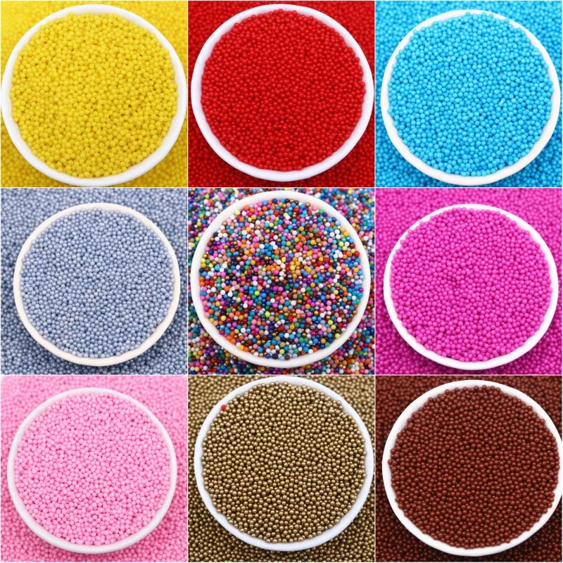 Perles de verre rondes Bitty pour Nail Art, comparateur de couleur, pas de trou, perles de verre exécutives, collier de bricolage, accessoires de pendentif, 2mm, 50 g/lot