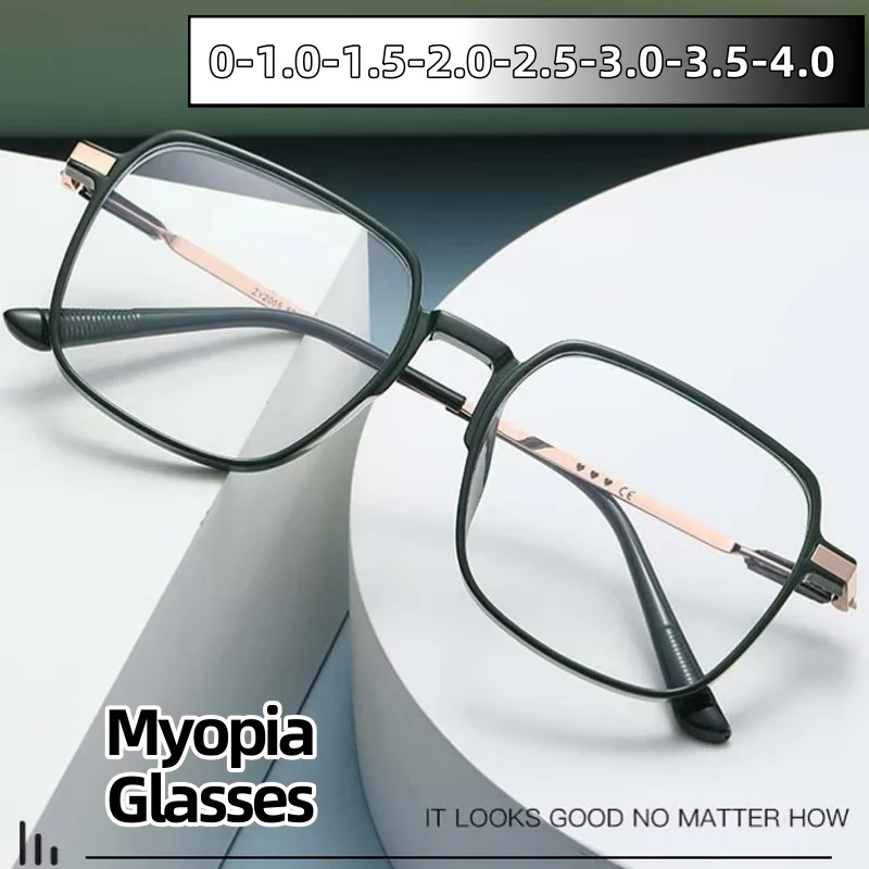 

Lady Near Sight Eyewear Fashion Clear Frame Glasses Blue Light Blocking Eyeglasses Man Square Myopia Eyewear Eyewear 0 To -4.0