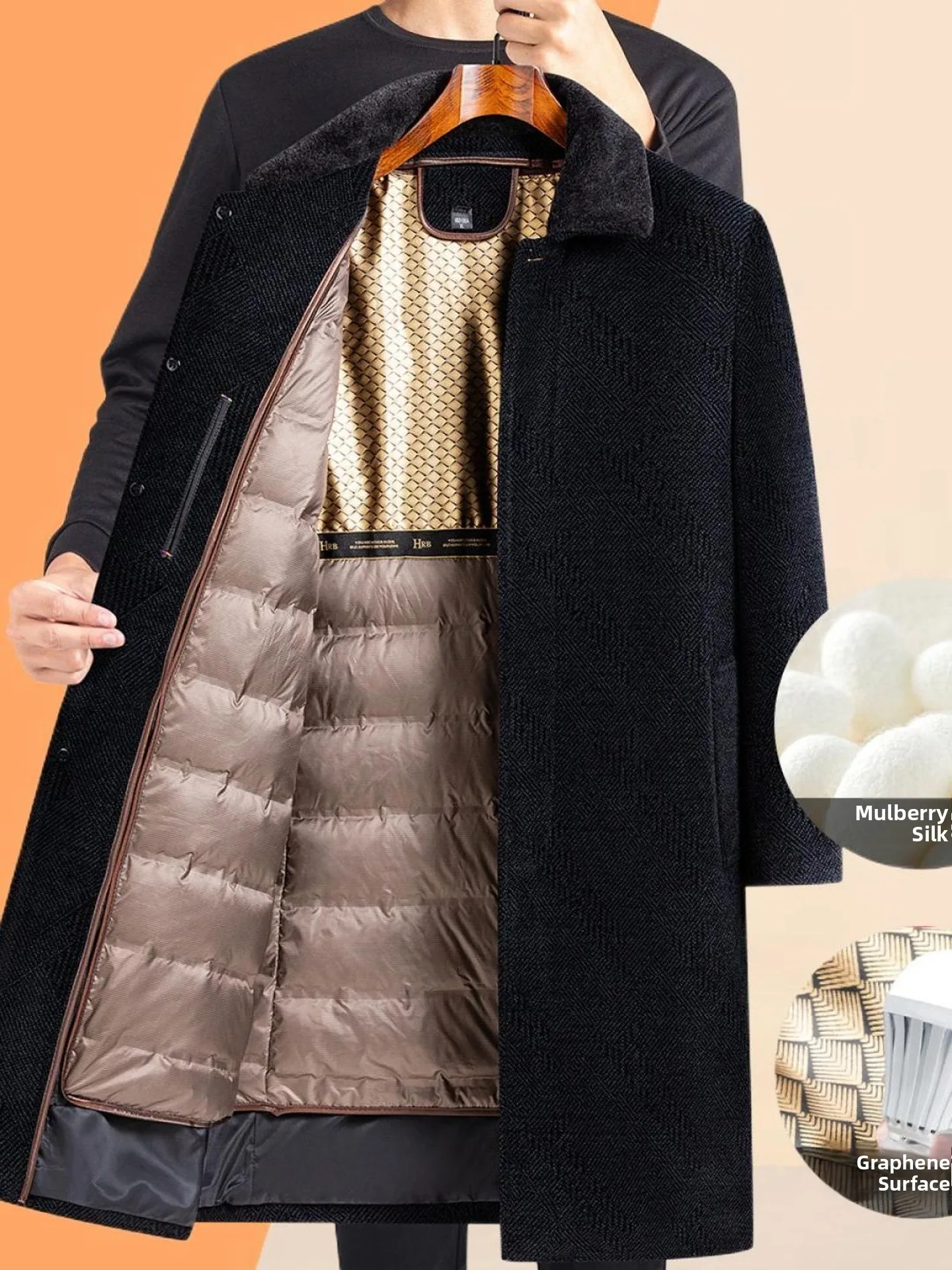 

Thiened Long Woolen Coat for Middle-Aged And ly Cotton Padded andpa Winter Clothes a Ni Er andpa Top